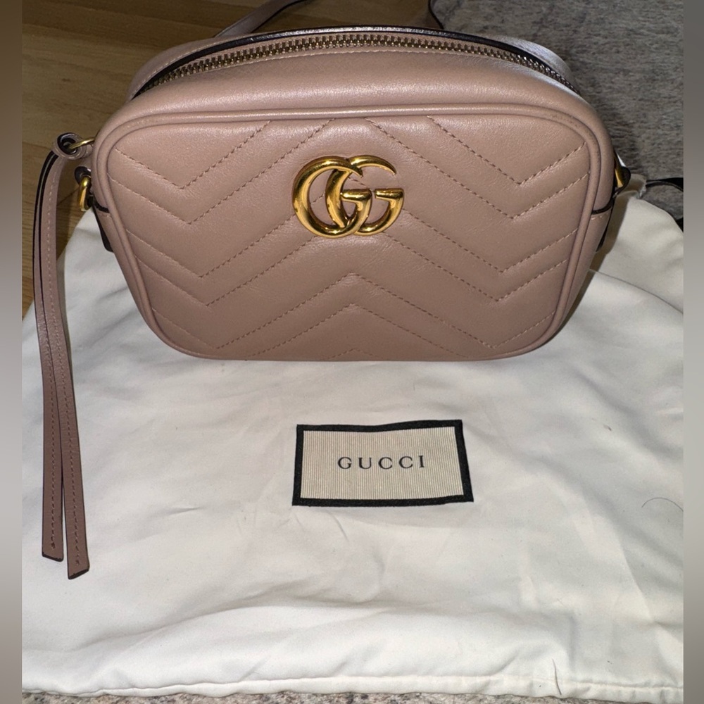 Authentic Gucci GG Marmont Mini Camera Bag